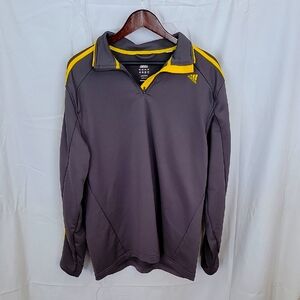 Gray and Yellow Quarter-Zip Pullover